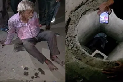 અમદાવાદઃ મનપાની બેદરકારી સામે આવી  ખુલ્લી ગટરમાં વૃદ્ધ ખાબક્યાં