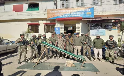 મણિપુરઃ ચુરાચંદપુરમાંથી 40 kg વિસ્ફોટકો સાથે લોંગ રેન્જ રોકેટ જપ્ત