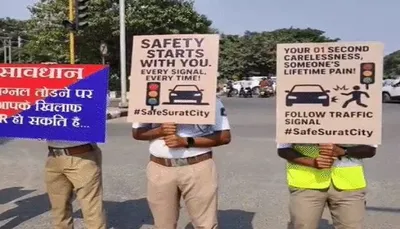 સુરતમાં ટ્રાફિકના સિગ્નલ બંધ હોય ત્યારે હોર્ન વગાડતા વાહનચાલકોને દંડ કરાશે