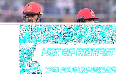 t20 માં રેકોર્ડ થયેલી સૌથી વધુ ભાગીદારી  ટોચના 5 ની સંપૂર્ણ યાદી