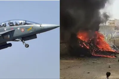 breaking news દુબઈ એર શો દરમિયાન ભારતીય યુદ્ધ વિમાન તેજસ તૂટી પડ્યું