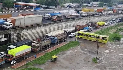 અમદાવાદ મુંબઈ નેશનલ હાઈવે પર વડોદરાના જામ્બુવા બ્રિજ સર્જાતો ટ્રાફિક જામ