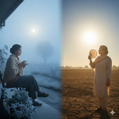 ગુજરાતમાં બેવડી ઋતુનો અનુભવ  સવારે ઠંડી  બપોરે ગરમી 