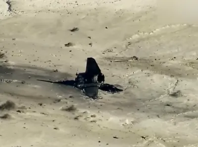 કેલિફોર્નિયાના ટ્રોના એરપોર્ટ નજીક us એરફોર્સનું  f 16 ફાઇટર જેટ ક્રેશ પાયલોટનો બચાવ