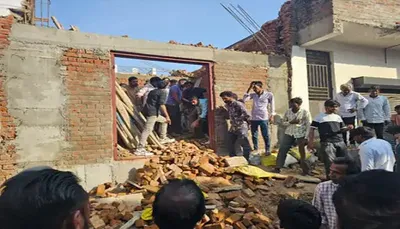 કડીમાં મકાનની દીવાલ ધરાશાયી થતાં 7 શ્રમિકો દટાયા  એકનું મોત